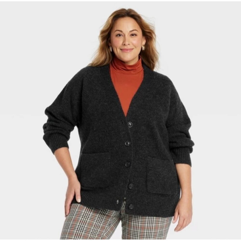 Ava & Viv women’s V-neck button up knit cozy cardigan size 2XNWT